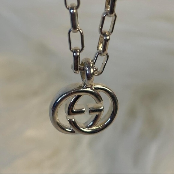 Gucci Sterling Silver Interlocking GG Necklace - Picture 1 of 6